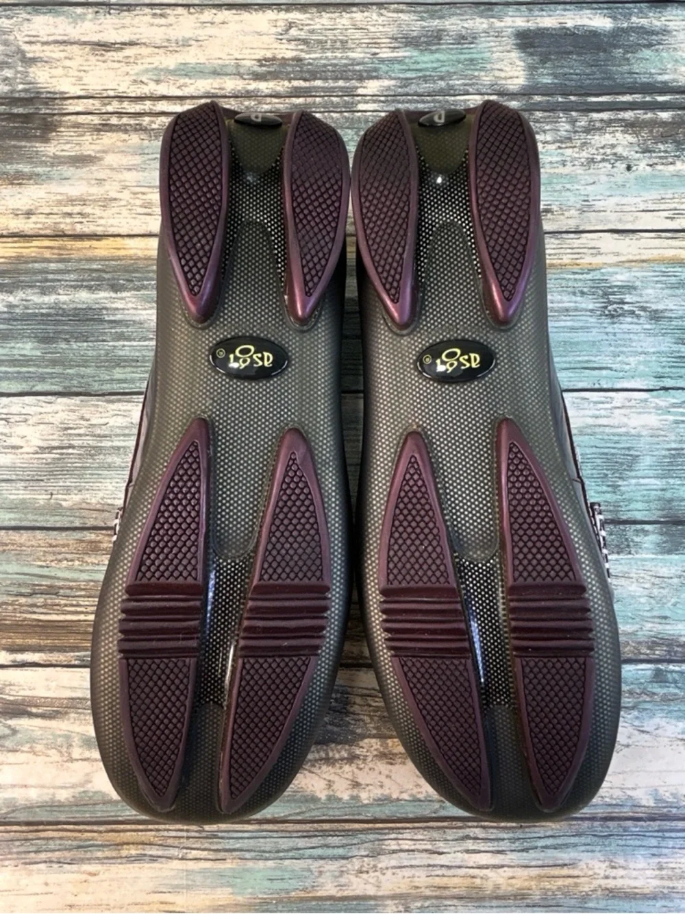 Asgi Comfort Penny Loafers Womens 8M Burgundy Patent Leather Dress Work Shoes
